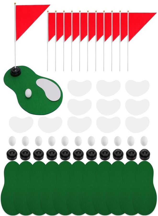 PLUVAVA 12 Set Golf Centerpieces Table Decorations Golf Themed Party Supplies Including Green Mats Ball Sand Trap Red Flag Plastic Flag Stand for Golf Sport Themed Birthday Decor (12 Set) - Image 1